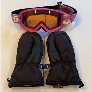 Scott ski goggles and ski mittens bundle